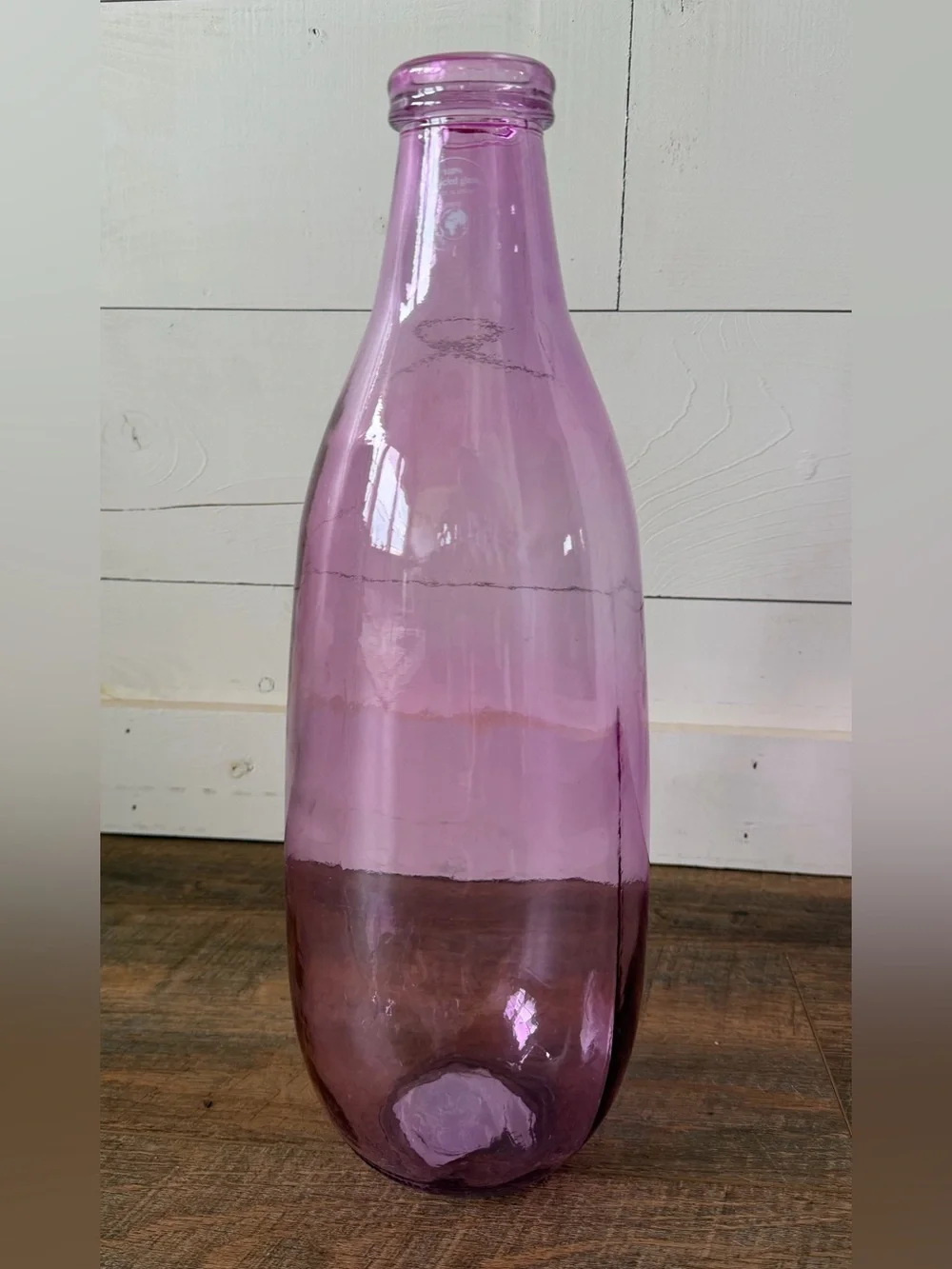 Tall Glass Bottle Vase | NWT | Lilac Purple | Floral |